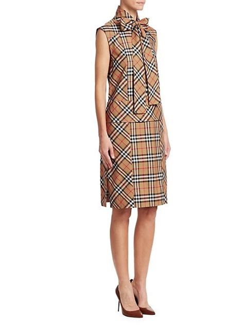 burberry luna tie neck dress